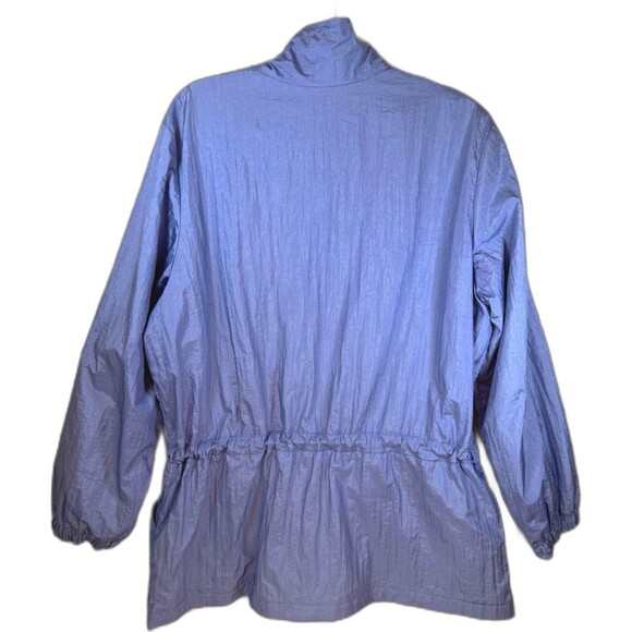 Blair Jacket Windbreaker Women's 2XL Zip Up Blue 80's Floral Embroidery Pockets - Picture 2 of 14
